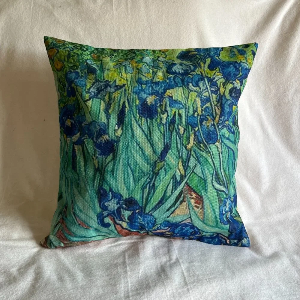 4 - Van Gogh Inspired Decorative Square Throw Pillow Covers 17” x 17” - Picture 8 of 13